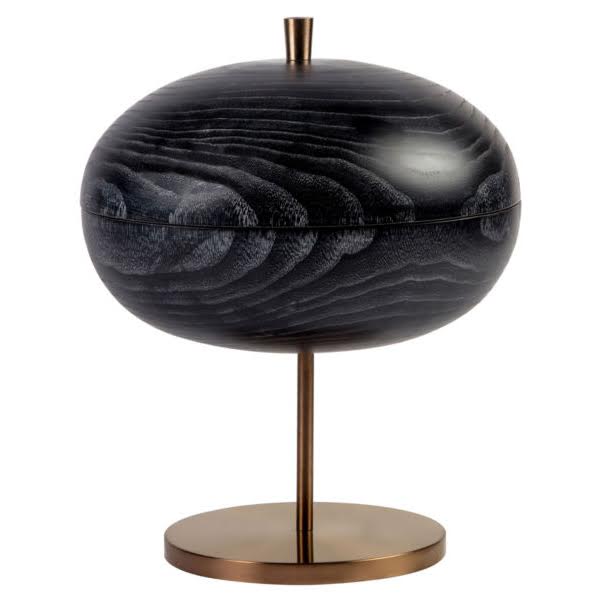 Черная чаша с крышкой Black Bowl Wood Золотой Черный Черная чаша с крышкой Black Bowl Wood Золотой Черный в Кирове | Loft Concept