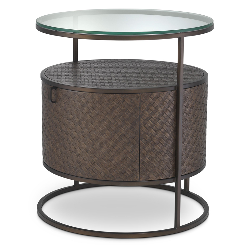 Приставной стол Eichholtz Bedside Table Napa Valley Темная бронза Коричневый Прозрачный в Кирове | Loft Concept 