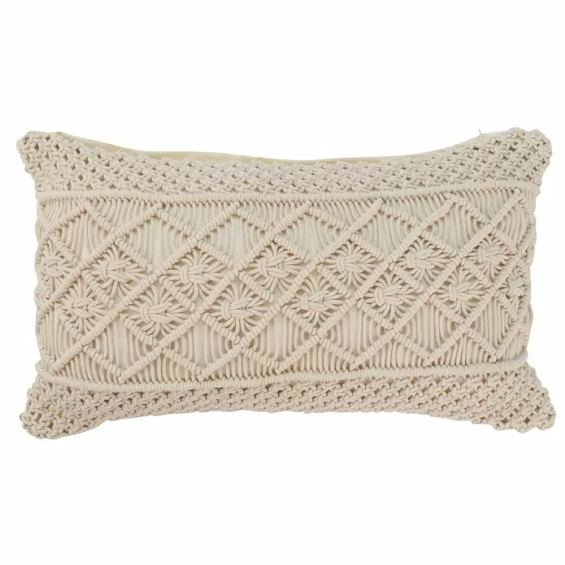 Чехол на подушку с макраме бежевого цвета Macrame Бежевый Чехол на подушку с макраме бежевого цвета Macrame Бежевый в Кирове | Loft Concept