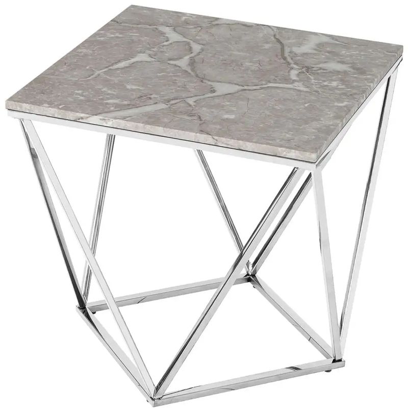 Приставной стол Kovaldzhi Collection Frame Geometry Silver Бежево-серый Белый Мрамор Bianco Серебряный Приставной стол Kovaldzhi Collection Frame Geometry Silver Бежево-серый Белый Мрамор Bianco Серебряный в Кирове | Loft Concept