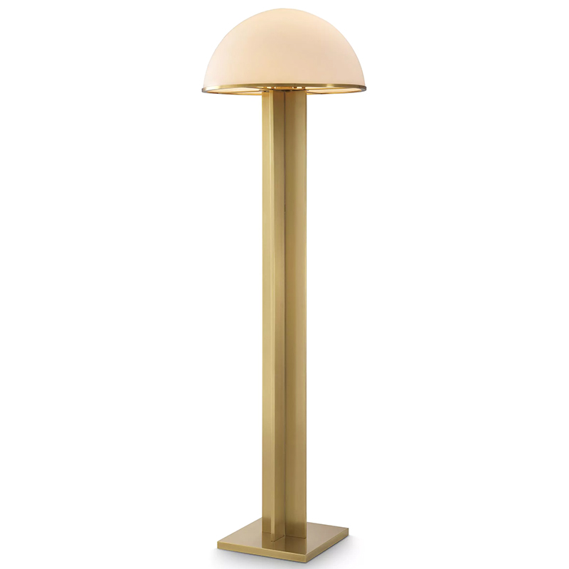 Торшер Eichholtz Floor Lamp Berkley Белое матовое стекло Латунь Торшер Eichholtz Floor Lamp Berkley Белое матовое стекло Латунь в Кирове | Loft Concept