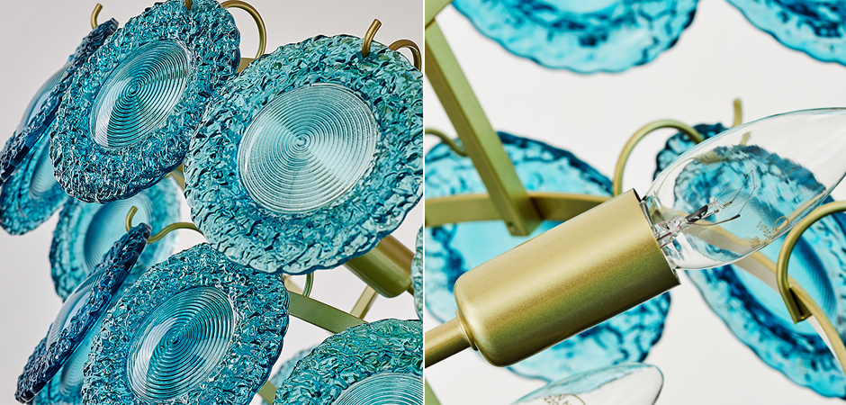 Люстра Blue Glass disk Chandelier Люстра Blue Glass disk Chandelier - Loft-Concept в Кирове