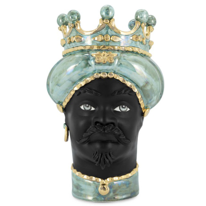 Ваза VASE MORO MAN MED. MOP green Черный Прозрачный зеленый Золотой Ваза VASE MORO MAN MED. MOP green Черный Прозрачный зеленый Золотой в Кирове | Loft Concept