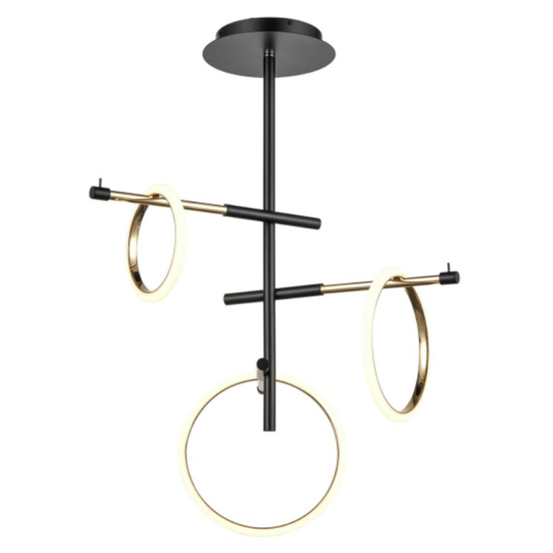 Люстра Jessenia Rings Chandelier 3 Черный Золотой Люстра Jessenia Rings Chandelier 3 Черный Золотой в Кирове | Loft Concept