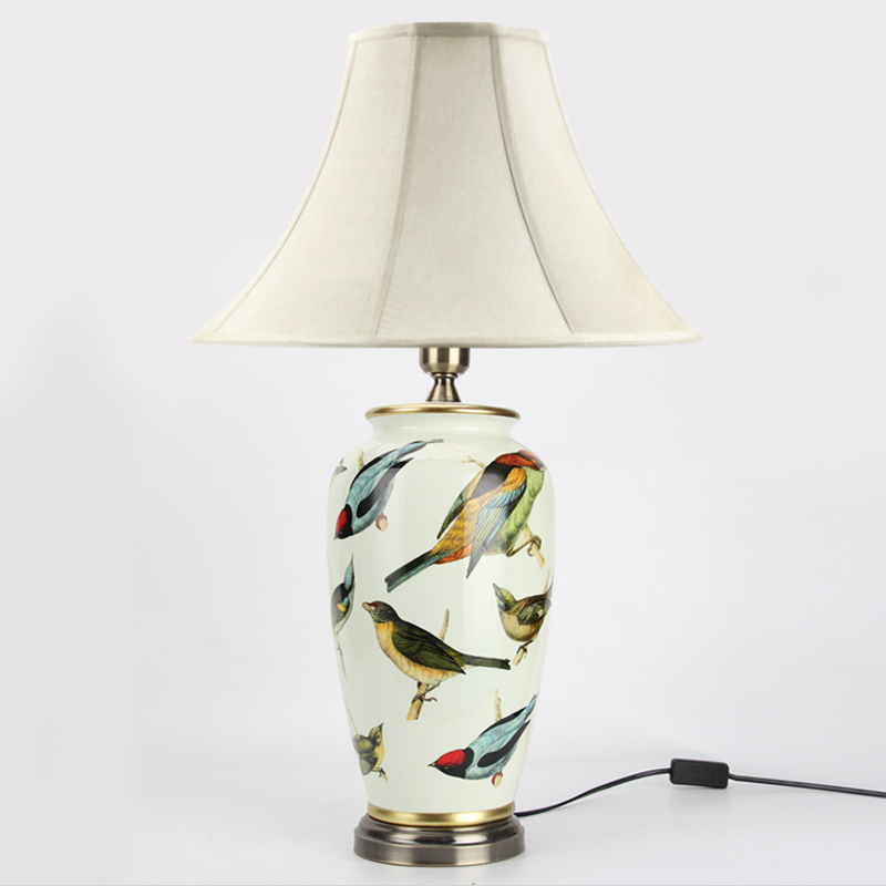 Настольная лампа Birds Blue Table lamp Белый Мульти Золотой Настольная лампа Birds Blue Table lamp Белый Мульти Золотой в Кирове | Loft Concept