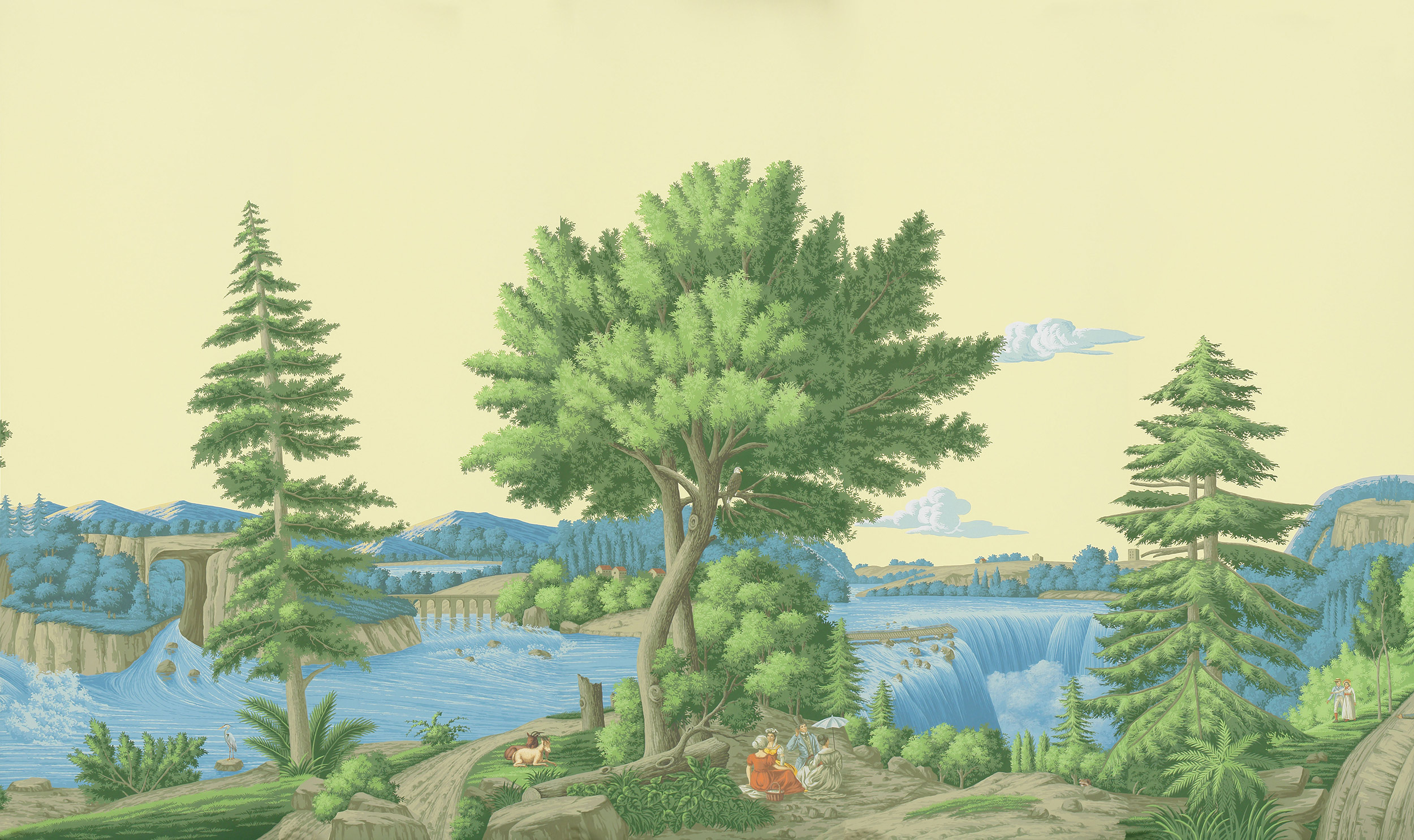 Обои ручная роспись North American River Views Dufour on scenic paper Обои ручная роспись North American River Views Dufour on scenic paper - постер Loft-Concept в Кирове