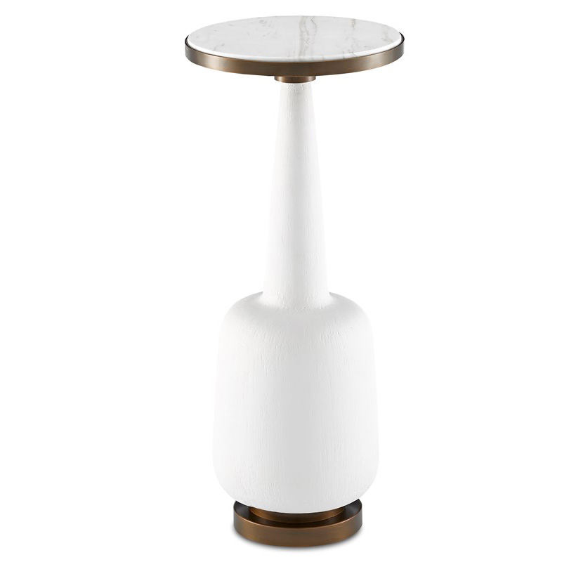 Приставной стол Greta Drinks Table Белый Латунь Приставной стол Greta Drinks Table Белый Латунь в Кирове | Loft Concept