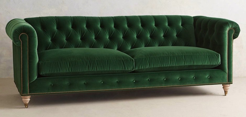 Трехместный диван Velvet Lyre Chesterfield Sofa Трехместный диван Velvet Lyre Chesterfield Sofa - Loft-Concept в Кирове