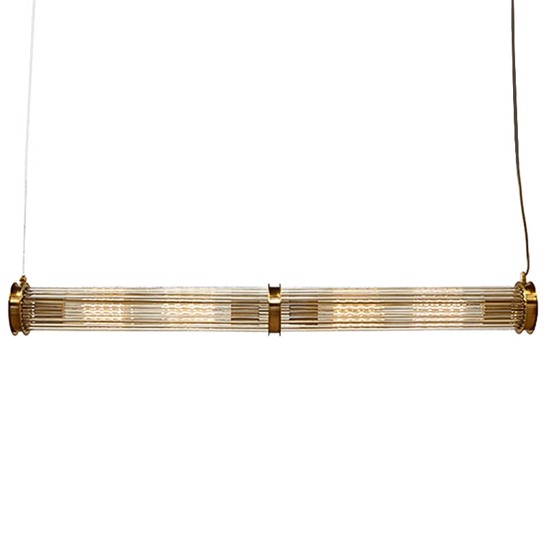 Подвесной светильник Glass TUBE Pendant Double Gold Глянцевое золото Прозрачный Подвесной светильник Glass TUBE Pendant Double Gold Глянцевое золото Прозрачный в Кирове | Loft Concept
