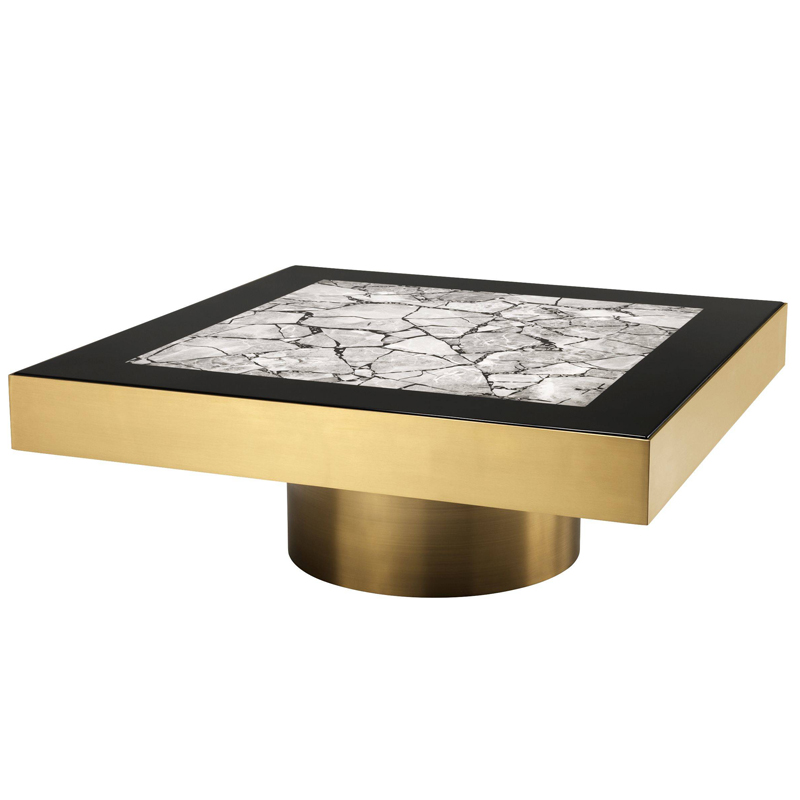 Кофейный стол Eichholtz Coffee Table Tatler Матовая латунь Черный Серый Кофейный стол Eichholtz Coffee Table Tatler Матовая латунь Черный Серый в Кирове | Loft Concept