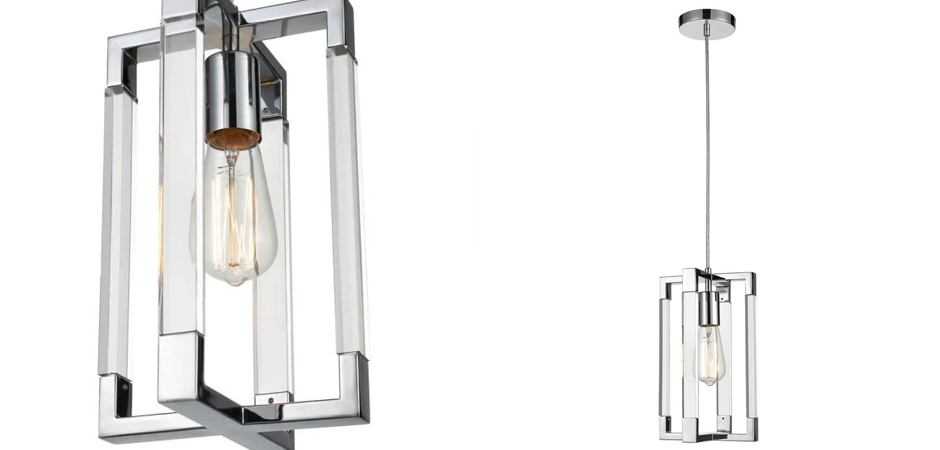 Подвесной светильник Transparent Strips Chromium Frame One Подвесной светильник Transparent Strips Chromium Frame One - Loft-Concept в Кирове