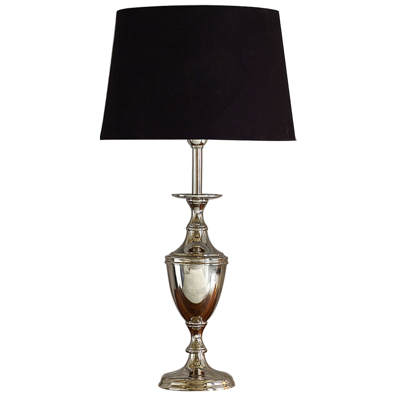 Настольная лампа с абажуром Blake Lampshade Table Lamp Хром Черный Настольная лампа с абажуром Blake Lampshade Table Lamp Хром Черный в Кирове | Loft Concept