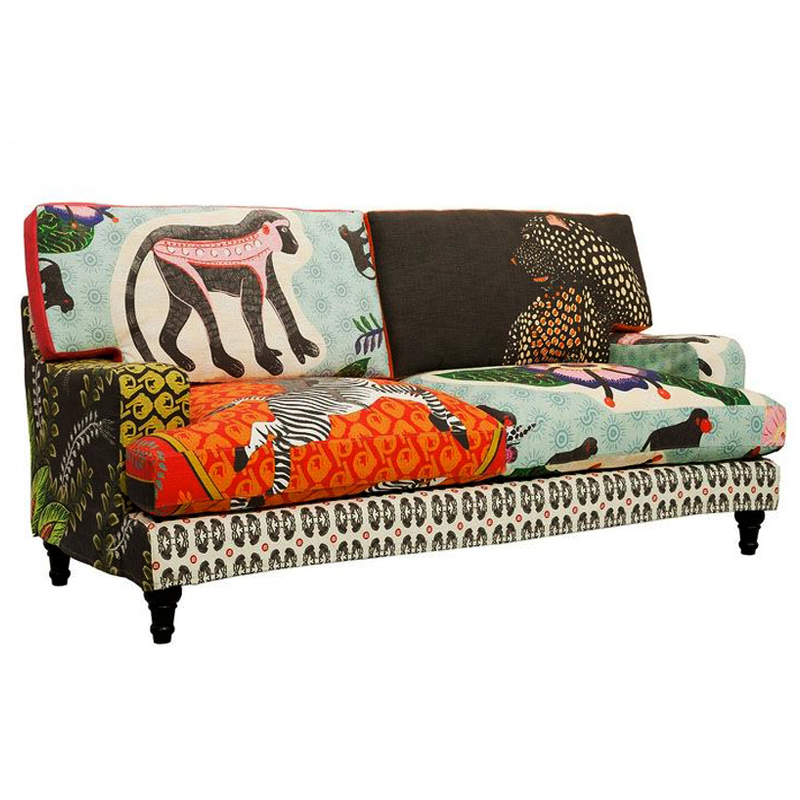 Диван с цветным принтом Qalakabusha Sofa Мульти Диван с цветным принтом Qalakabusha Sofa Мульти в Кирове | Loft Concept