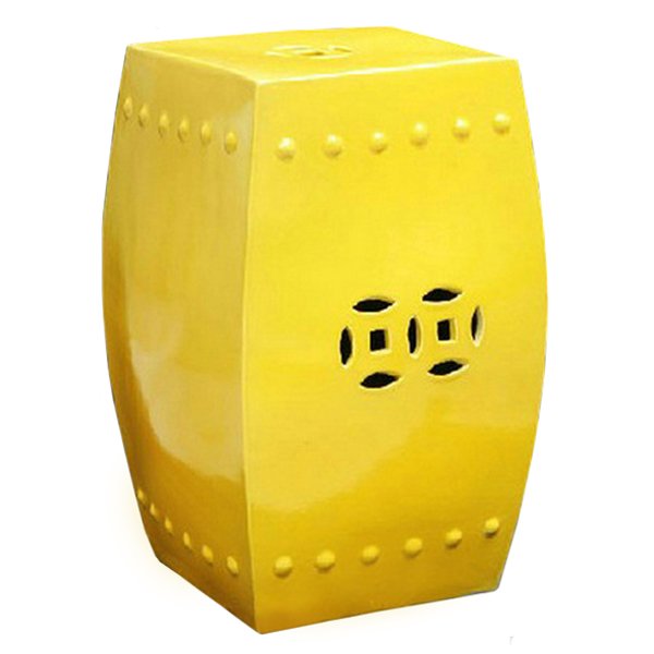 Желтый китайский табурет Octagon Prosperity Garden Stool Желтый Желтый китайский табурет Octagon Prosperity Garden Stool Желтый в Кирове | Loft Concept