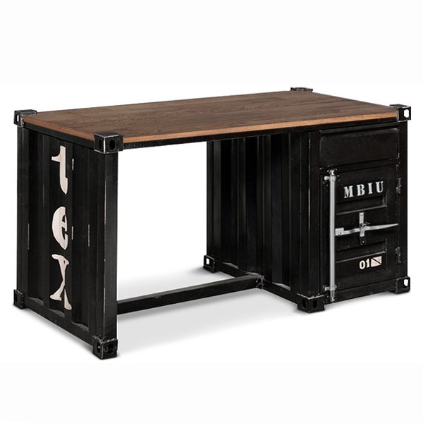 Письменный стол Metal & Oak Sea Container Desk Дуб темный Письменный стол Metal & Oak Sea Container Desk Дуб темный в Кирове | Loft Concept