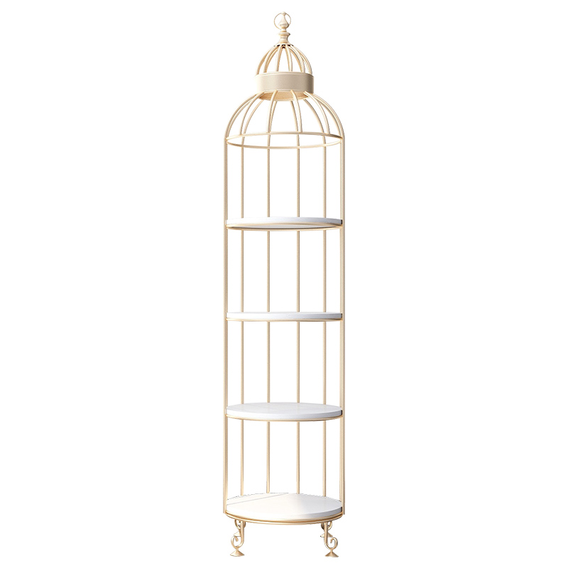 Стеллаж Cage Rack Circle gold Золотой Белый Стеллаж Cage Rack Circle gold Золотой Белый в Кирове | Loft Concept