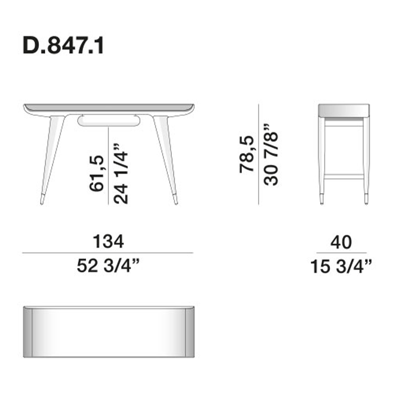Дизайнерский рабочий стол из массива дерева Gio Ponti D.847.1 Writing Desk Дизайнерский рабочий стол из массива дерева Gio Ponti D.847.1 Writing Desk в Кирове