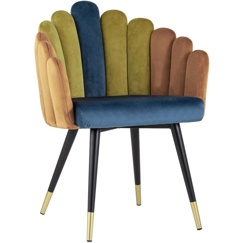 Стул Camellia Chair Синий и Карамельный Велюр Синий Карамель Черный Оливковый Стул Camellia Chair Синий и Карамельный Велюр Синий Карамель Черный Оливковый в Кирове | Loft Concept