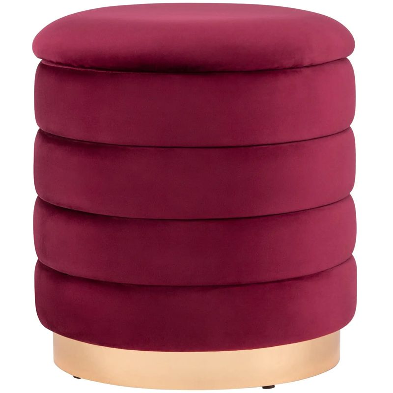 Пуф с ящиком Charlotte винный Glossy Velor Бургундский красный Пуф с ящиком Charlotte винный Glossy Velor Бургундский красный в Кирове | Loft Concept