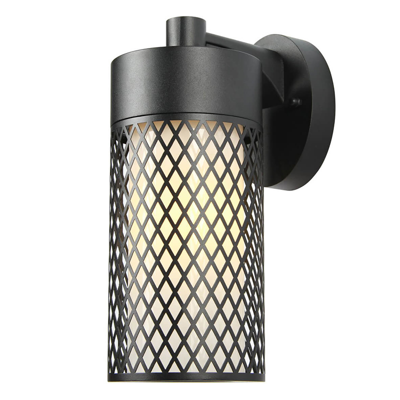 Уличный настенный светильник Holger Street Lamp B Черный Белое матовое стекло Уличный настенный светильник Holger Street Lamp B Черный Белое матовое стекло в Кирове | Loft Concept