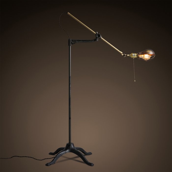 Напольный светильник Steampunk Extension Pole Floor Латунь Черный Напольный светильник Steampunk Extension Pole Floor Латунь Черный в Кирове | Loft Concept
