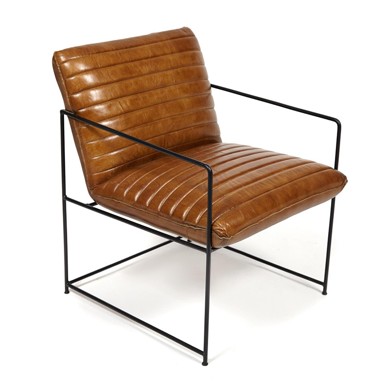 Кресло Industrial Frame buffalo leather armchair Черный Коричневый Кресло Industrial Frame buffalo leather armchair Черный Коричневый в Кирове | Loft Concept