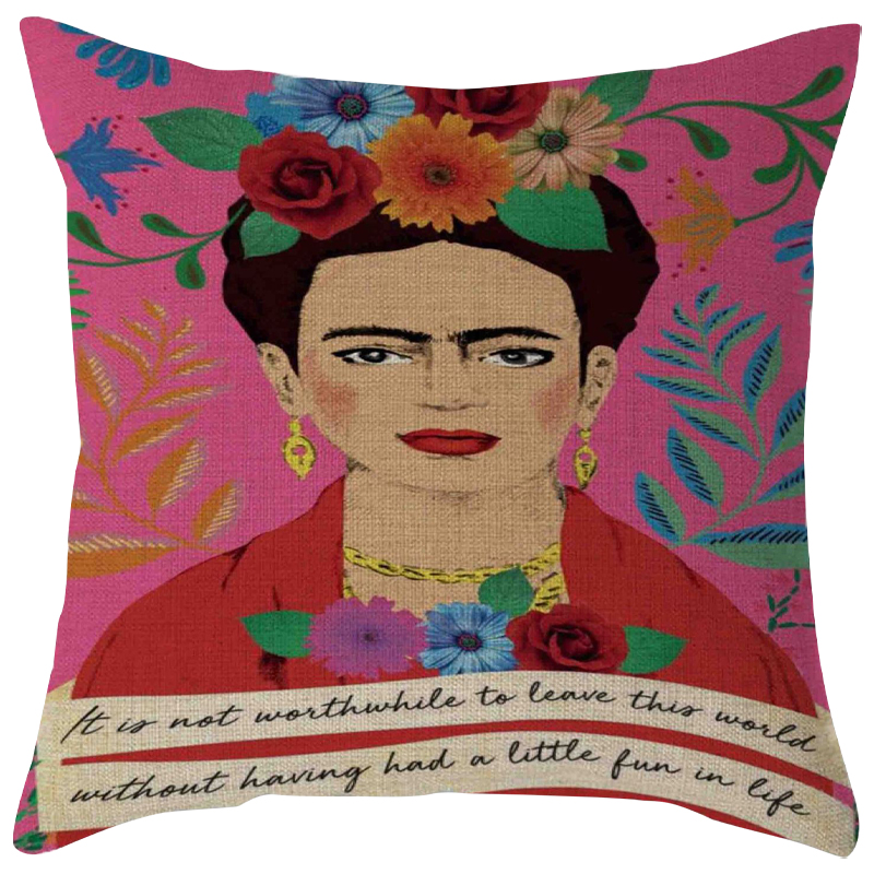 Декоративная подушка Frida Kahlo 16 Розовый Мульти Декоративная подушка Frida Kahlo 16 Розовый Мульти в Кирове | Loft Concept