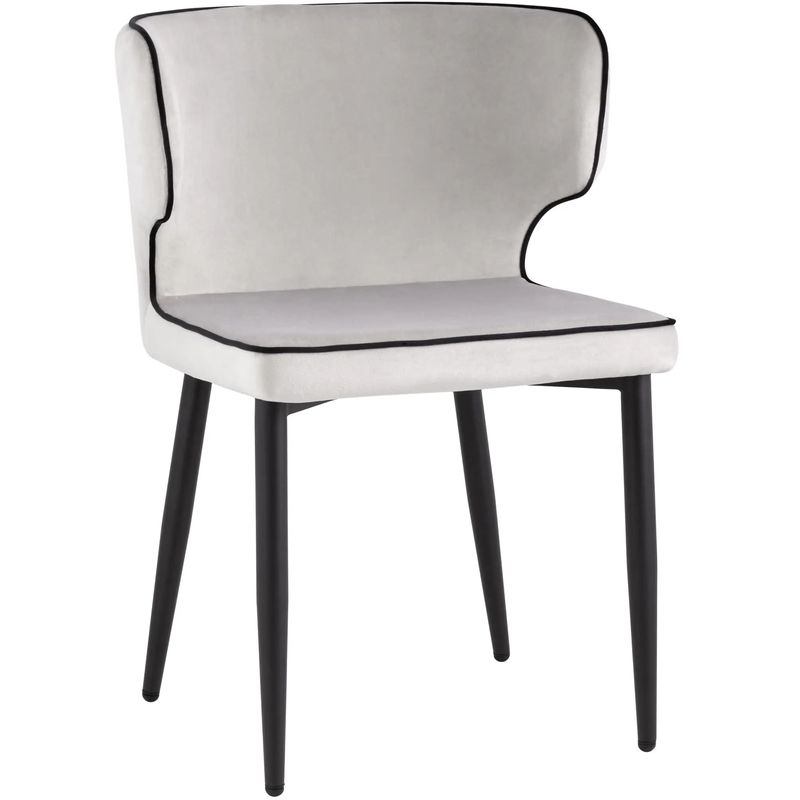 Стул Mateo Chair Молочный Велюр с Черным кантом Молочный Черный Стул Mateo Chair Молочный Велюр с Черным кантом Молочный Черный в Кирове | Loft Concept