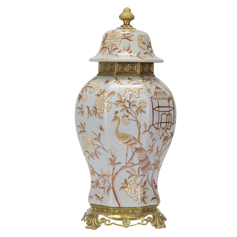 Ваза Golden Peacock Vase Золотой Белый Ваза Golden Peacock Vase Золотой Белый в Кирове | Loft Concept