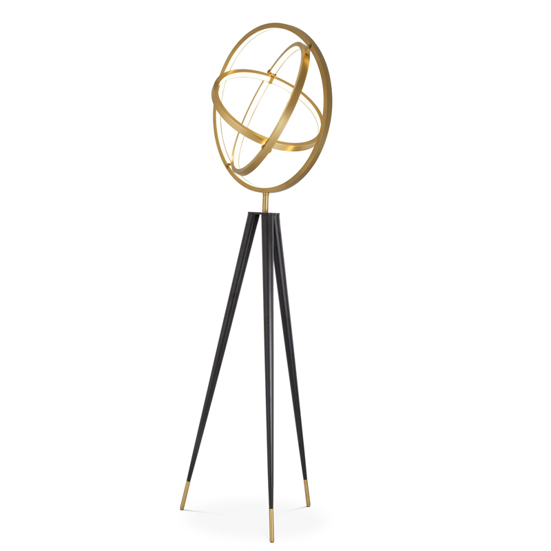 Торшер Eichholtz Floor Lamp Cassini Латунь Античная полированная Черный Торшер Eichholtz Floor Lamp Cassini Латунь Античная полированная Черный в Кирове | Loft Concept