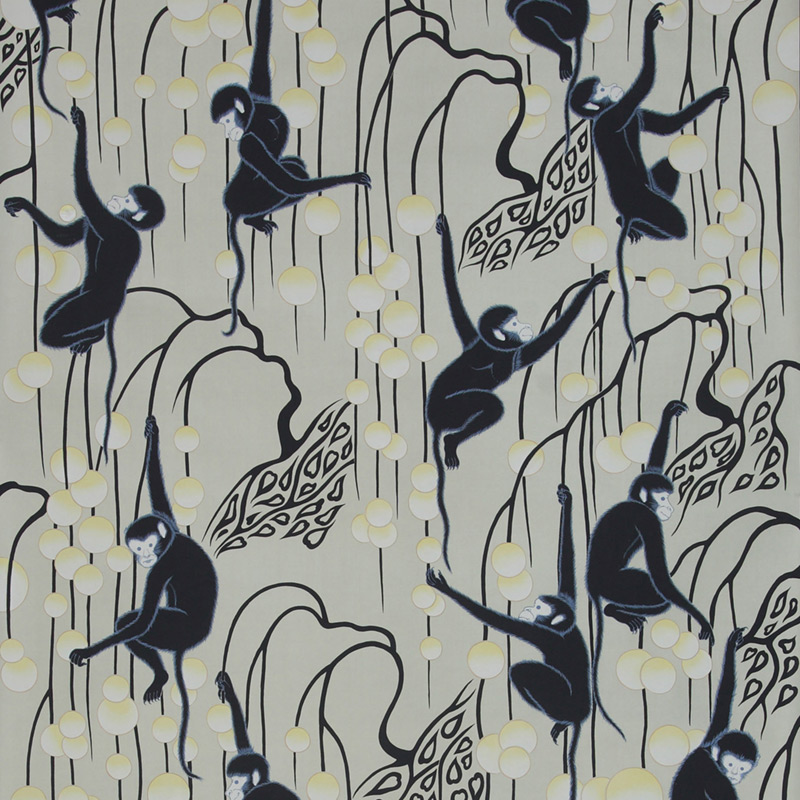 Обои ручная роспись Deco Monkeys Terracotta on Icefield dyed silk  в Кирове | Loft Concept 