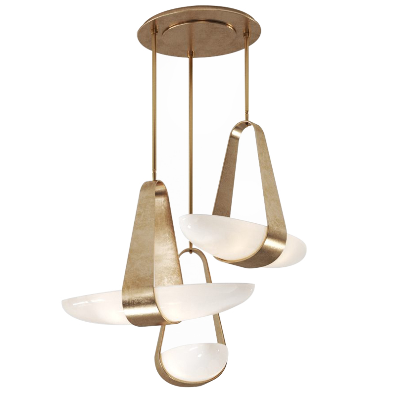 Дизайнерский Cветильник Hilliard Sophia Chandelier 3 плафона Белый Античная Бронза Дизайнерский Cветильник Hilliard Sophia Chandelier 3 плафона Белый Античная Бронза в Кирове | Loft Concept