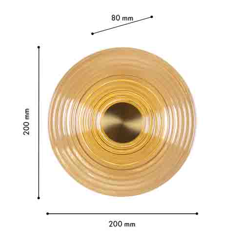 Бра с рельефным круглым плафоном янтарного цвета Savio Glass Disc Light Бра с рельефным круглым плафоном янтарного цвета Savio Glass Disc Light в Кирове
