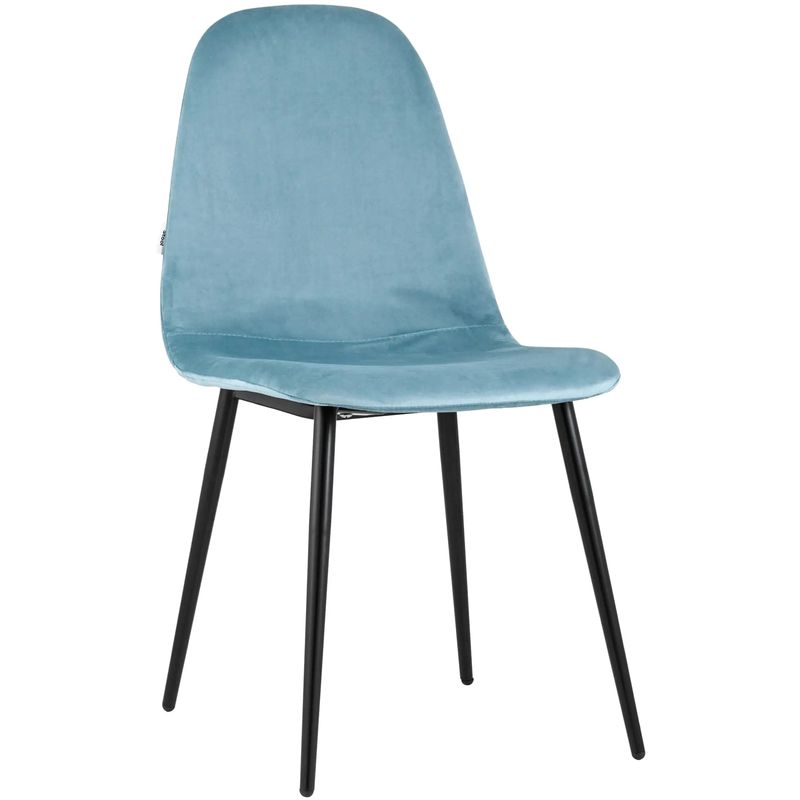 Стул Archie Chair Черные ножки Голубой Велюр Голубой пастельный Черный Стул Archie Chair Черные ножки Голубой Велюр Голубой пастельный Черный в Кирове | Loft Concept