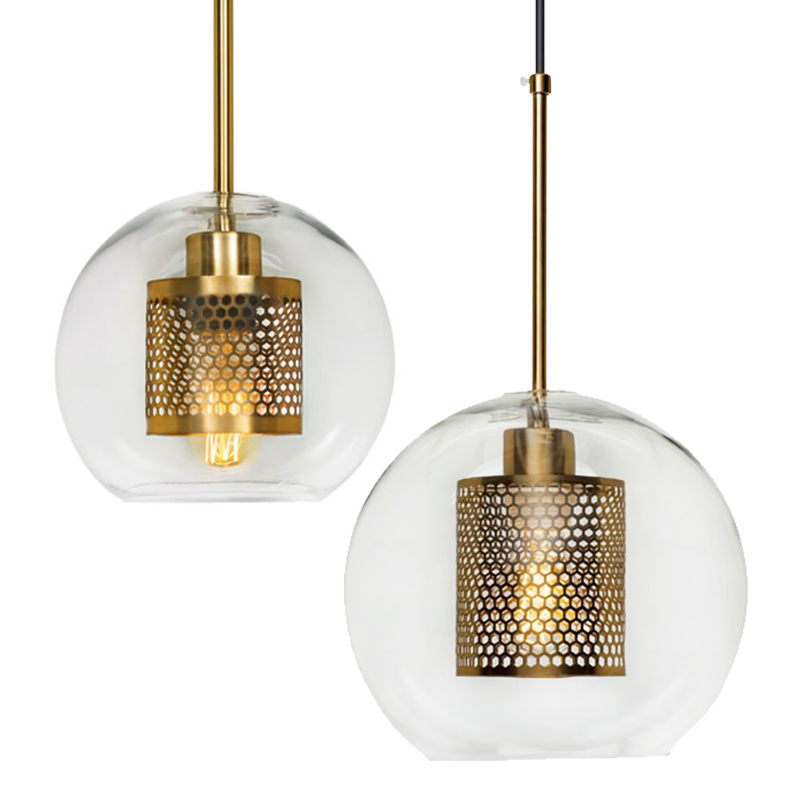 Perforated Vessel Pendant Lamp Gold Ball Золотой Прозрачное Стекло в Кирове | Loft Concept 