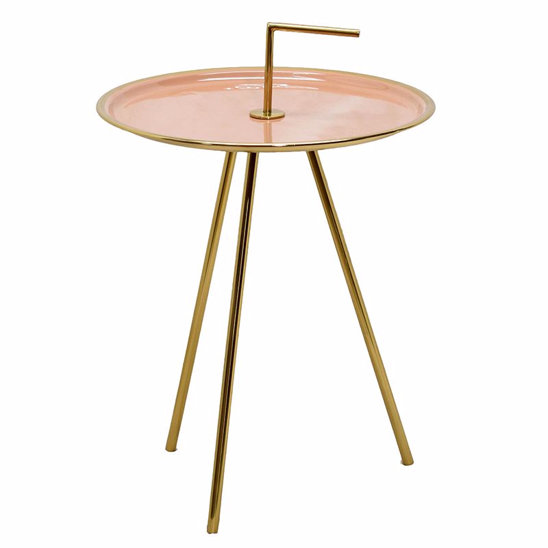 Приставной стол Salute Table Pink Розовый пастельный Глянцевое золото Приставной стол Salute Table Pink Розовый пастельный Глянцевое золото в Кирове | Loft Concept