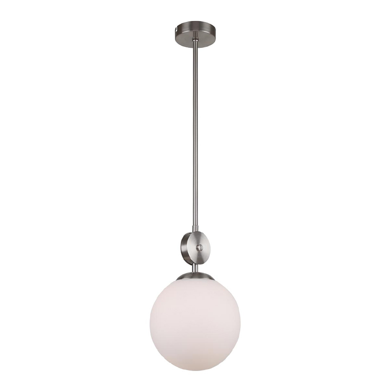 Подвесной светильник Kyran Nickel Hanging Lamp Никель Белый Подвесной светильник Kyran Nickel Hanging Lamp Никель Белый в Кирове | Loft Concept