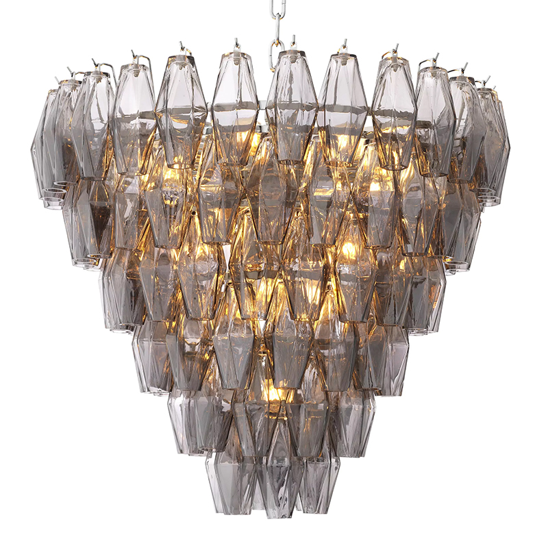 Люстра Eichholtz Chandelier Benini S Никель Стекло Смок Люстра Eichholtz Chandelier Benini S Никель Стекло Смок в Кирове | Loft Concept