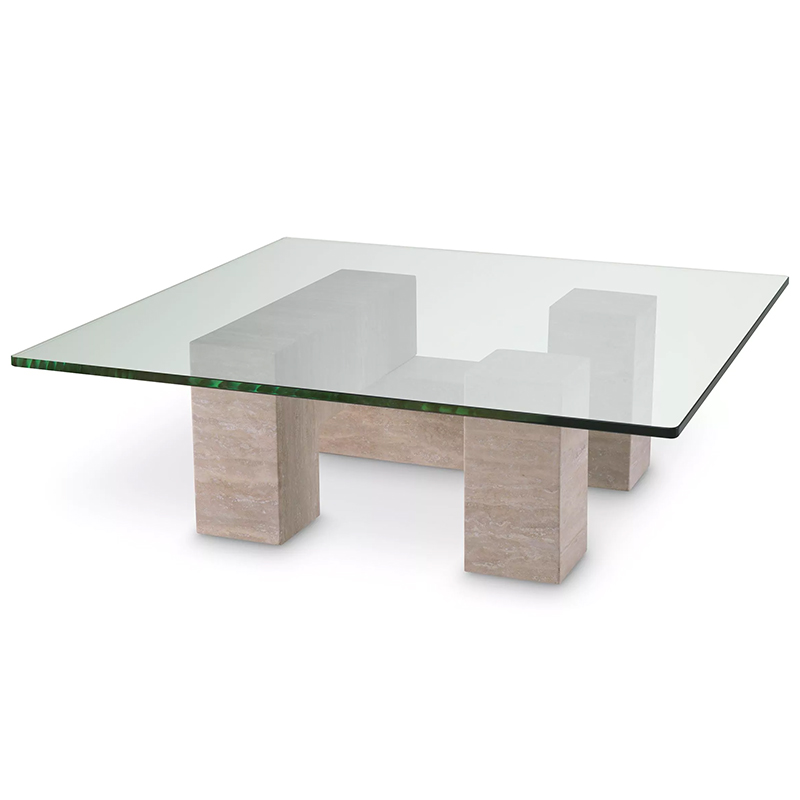 Кофейный стол Eichholtz Coffee Table Ikal Прозрачное Стекло Песочный Кофейный стол Eichholtz Coffee Table Ikal Прозрачное Стекло Песочный в Кирове | Loft Concept