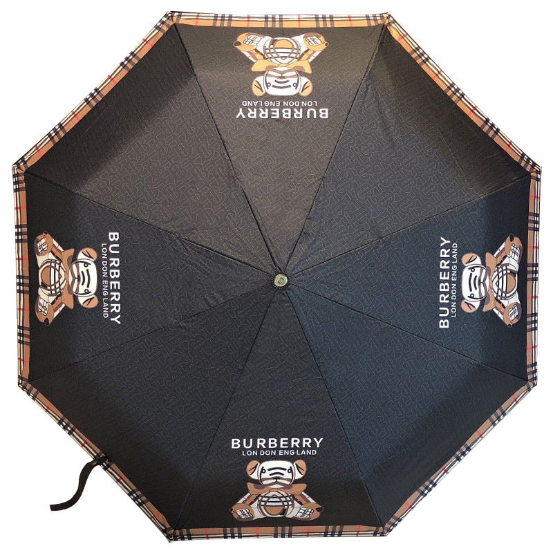 Зонт раскладной BURBERRY дизайн 002 Черный цвет Черный Коричневый Зонт раскладной BURBERRY дизайн 002 Черный цвет Черный Коричневый в Кирове | Loft Concept