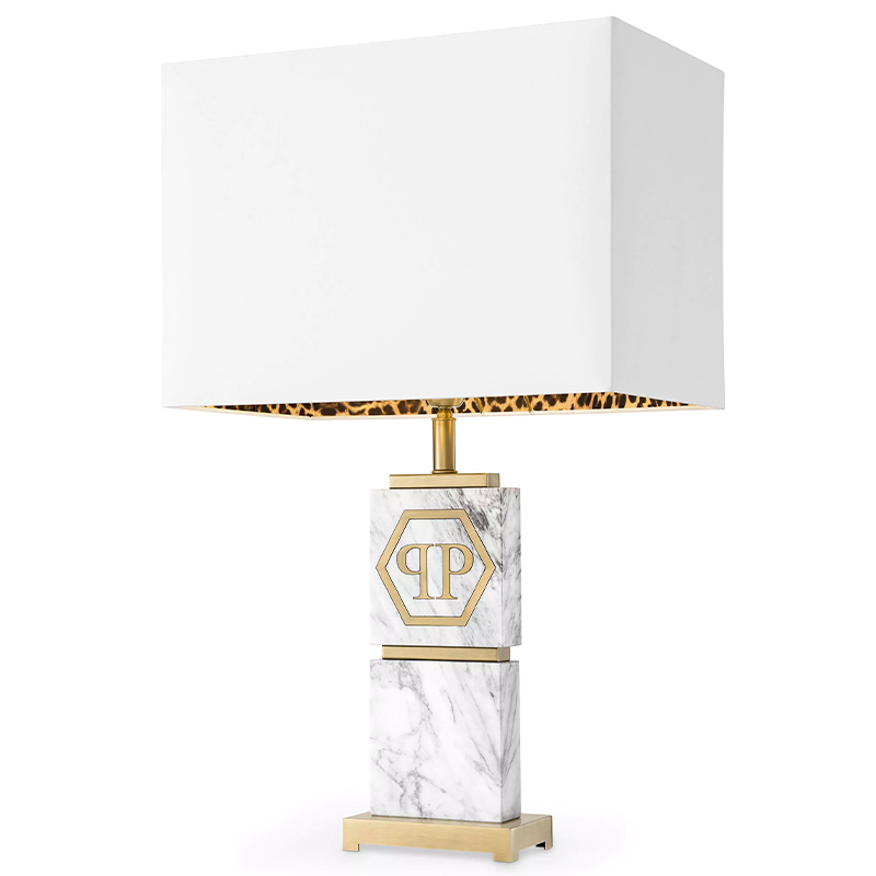 Настольная лампа Philipp Plein Table Lamp King Белый Мрамор Bianco Золотой Белый Настольная лампа Philipp Plein Table Lamp King Белый Мрамор Bianco Золотой Белый в Кирове | Loft Concept