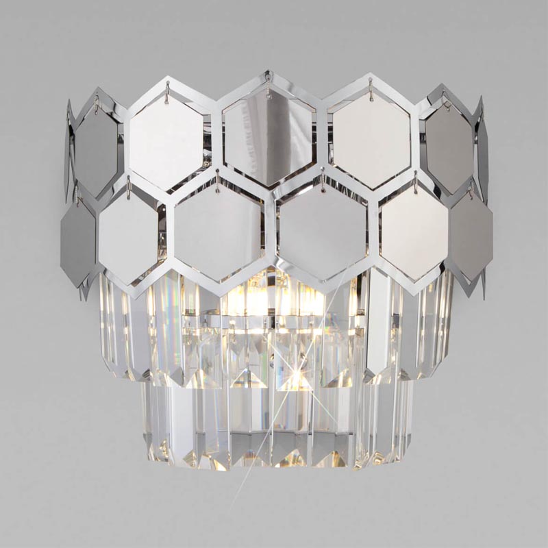 Бра Hanging Hexagon Moira Sconce chrome Прозрачный (Transparent) Хром Бра Hanging Hexagon Moira Sconce chrome Прозрачный (Transparent) Хром в Кирове | Loft Concept