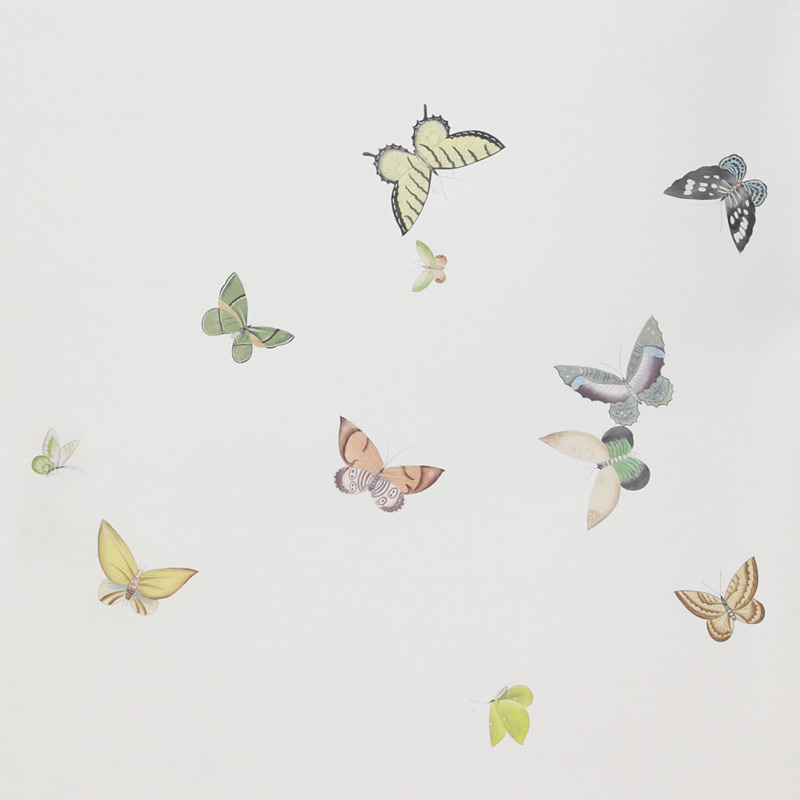 Обои ручная роспись Butterflies Emerald on Natural Mica metallic silk Обои ручная роспись Butterflies Emerald on Natural Mica metallic silk в Кирове | Loft Concept