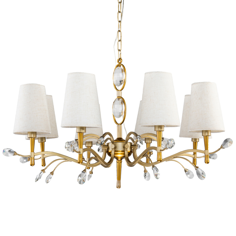 Люстра Desiree Chandelier 84 Латунь матовое золото Белый Прозрачный в Кирове | Loft Concept 