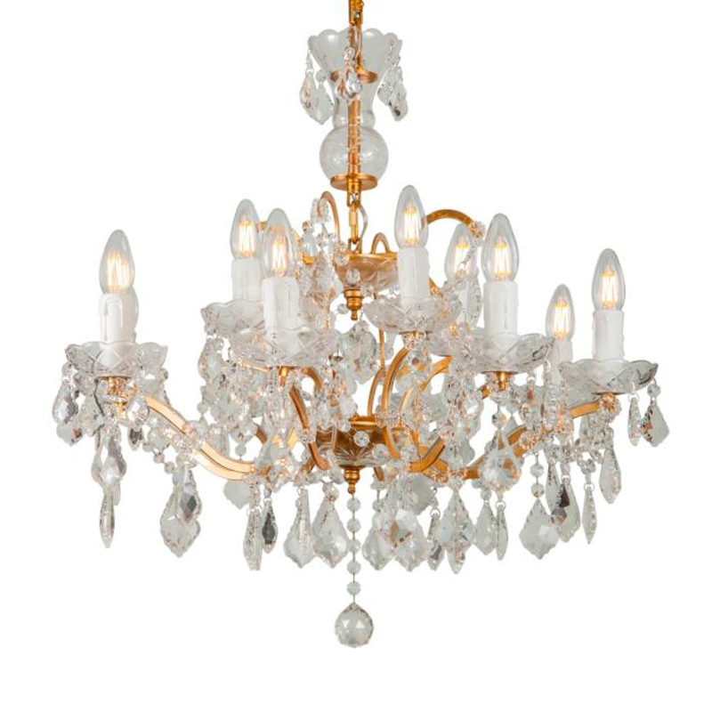 Люстра 19th c. Rococo IRON & CLEAR CRYSTAL GOLD Chandelier Прозрачное Стекло Золотой Люстра 19th c. Rococo IRON & CLEAR CRYSTAL GOLD Chandelier Прозрачное Стекло Золотой в Кирове | Loft Concept