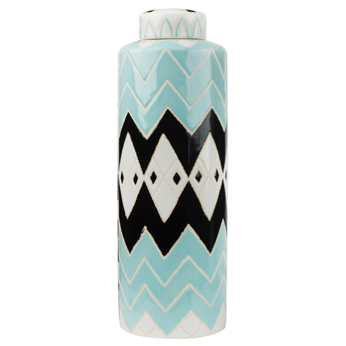 Ваза Oriental vase Бирюзовый Черный Ваза Oriental vase Бирюзовый Черный в Кирове | Loft Concept