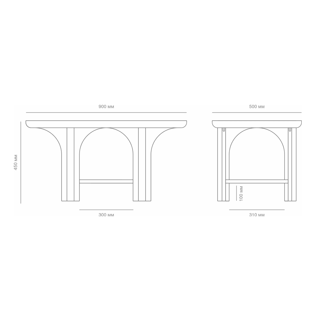 Стол кофейный деревянный с арочным основанием Arch Passage Стол кофейный деревянный с арочным основанием Arch Passage в Кирове