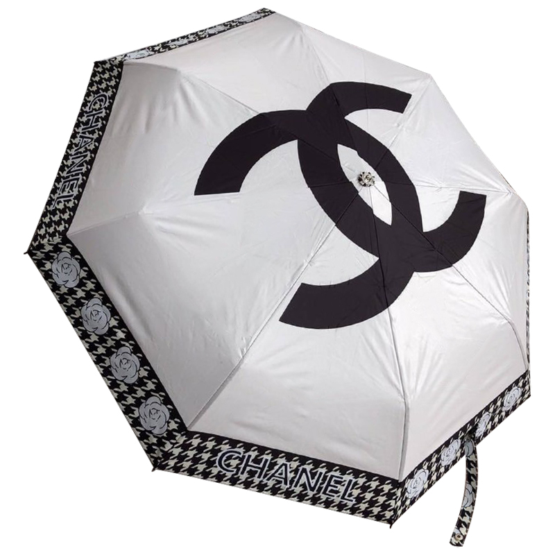 Зонт раскладной CHANEL дизайн 016 Белый цвет Белый Черный Зонт раскладной CHANEL дизайн 016 Белый цвет Белый Черный в Кирове | Loft Concept