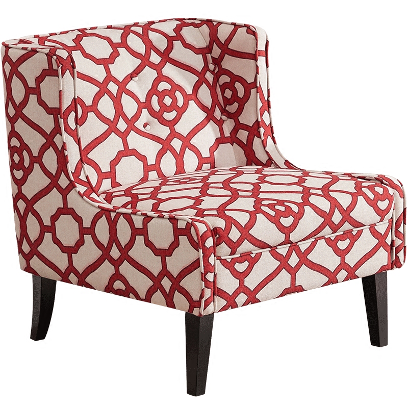 Кресло Red and White Ornament Белый Красный Коричневый в Кирове | Loft Concept 