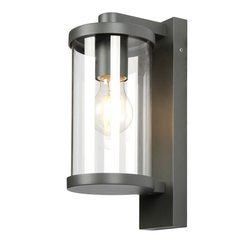 Уличный настенный светильник Horan Street Lamp Черный Прозрачное Стекло Уличный настенный светильник Horan Street Lamp Черный Прозрачное Стекло в Кирове | Loft Concept